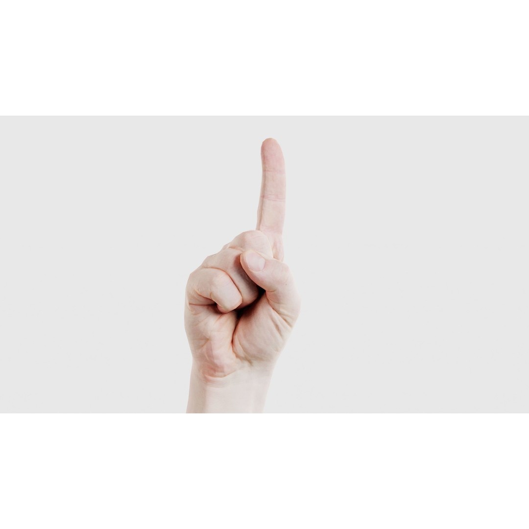 Male Hand 3D Model – Low Poly Pointing Finger, FBX, Blender - View 18