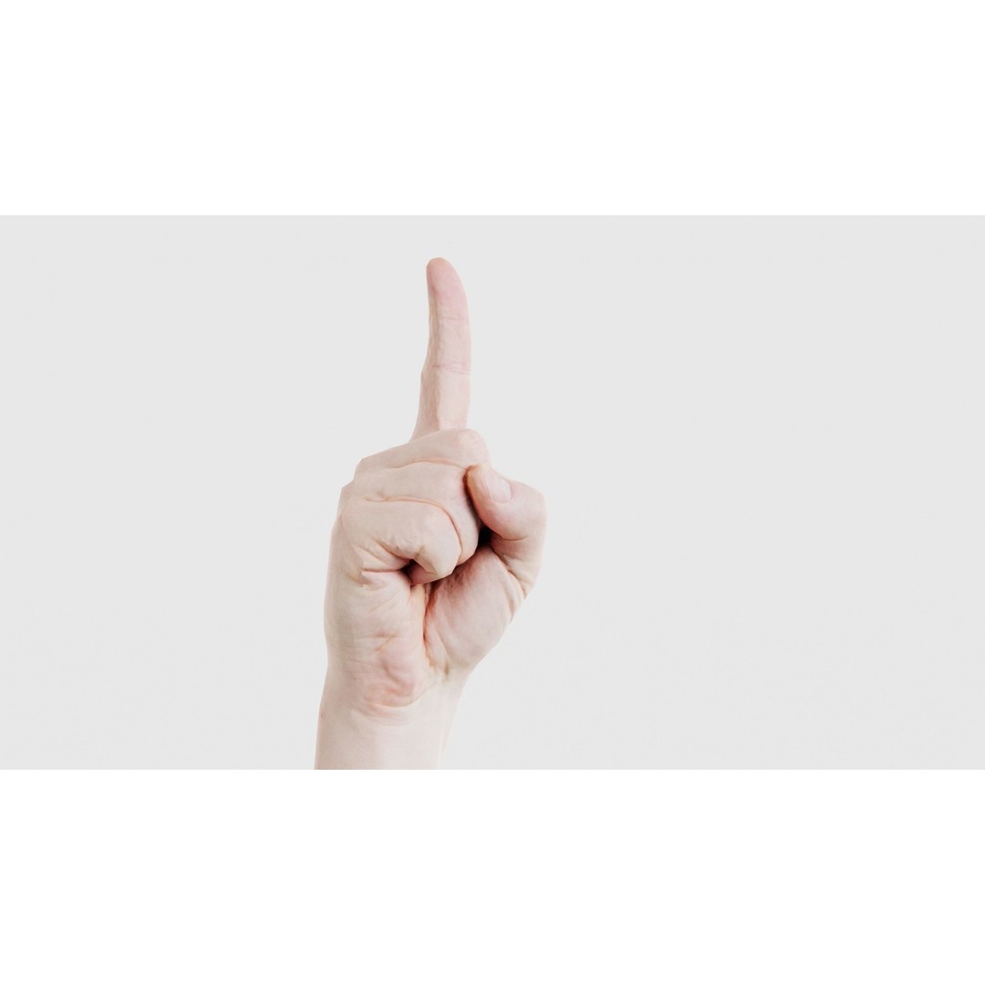 Male Hand 3D Model – Low Poly Pointing Finger, FBX, Blender - View 19
