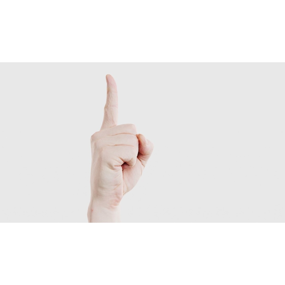 Male Hand 3D Model – Low Poly Pointing Finger, FBX, Blender - View 20