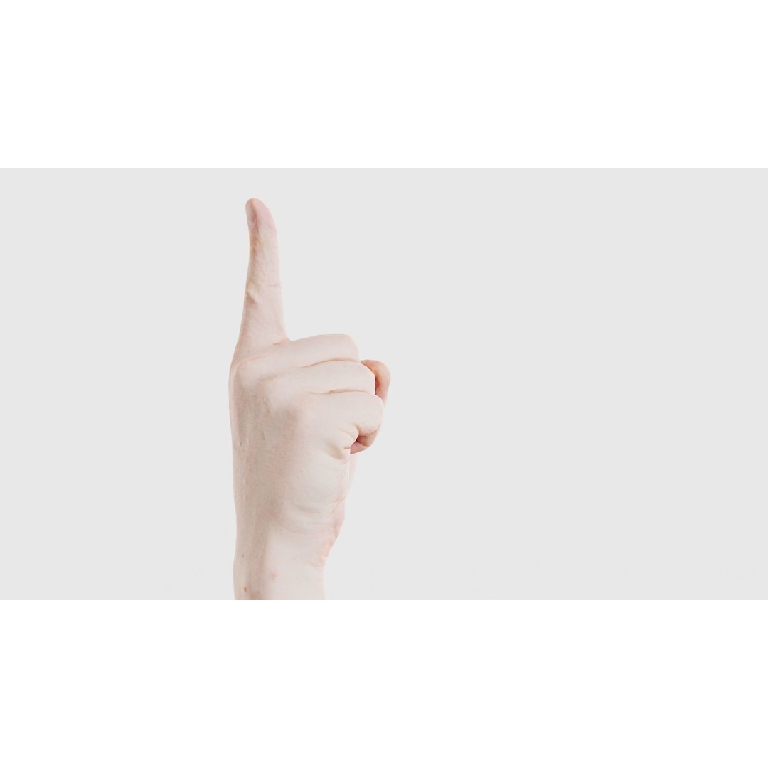 Male Hand 3D Model – Low Poly Pointing Finger, FBX, Blender - View 21