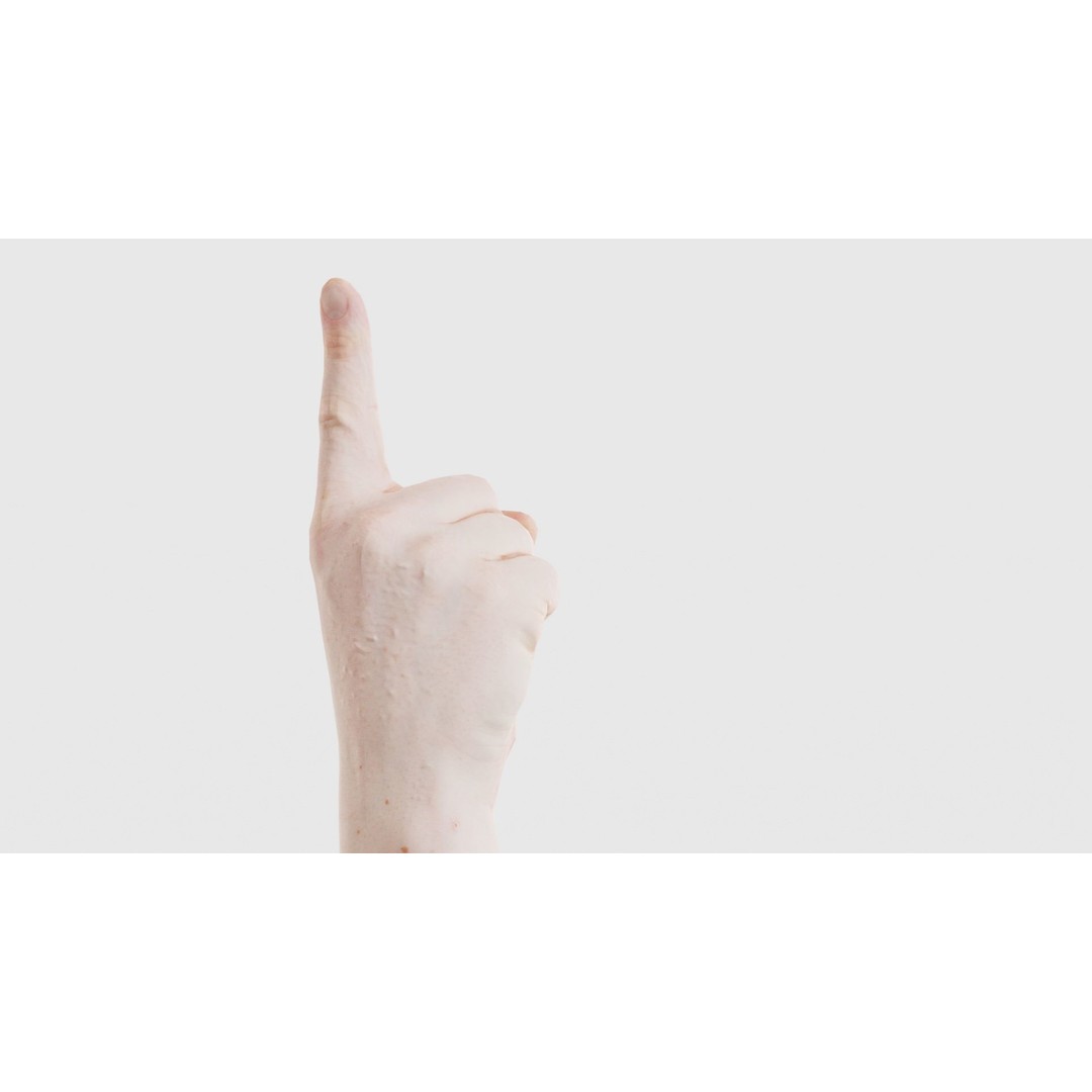 Male Hand 3D Model – Low Poly Pointing Finger, FBX, Blender - View 22