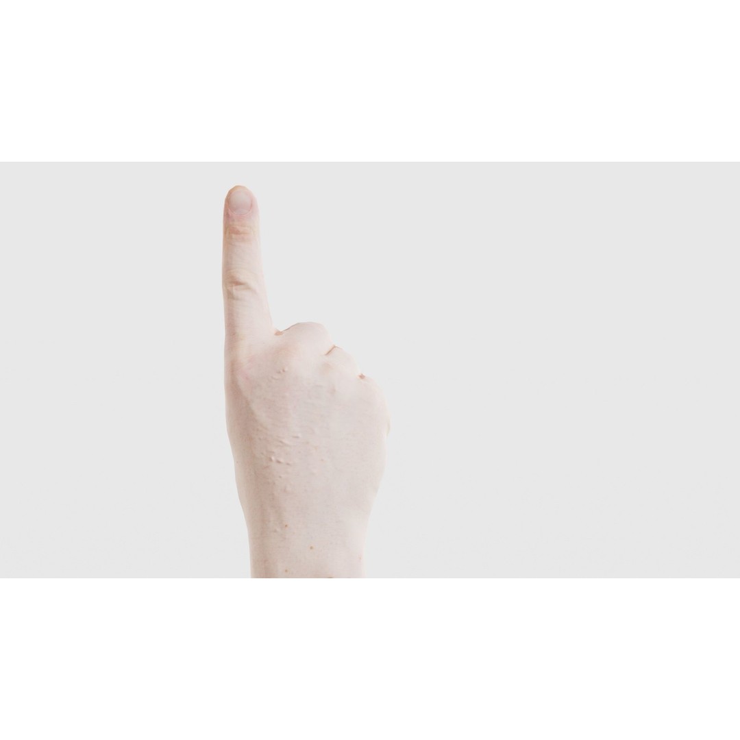 Male Hand 3D Model – Low Poly Pointing Finger, FBX, Blender - View 23