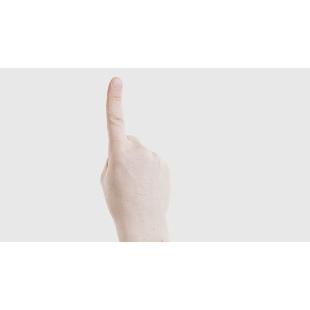Male Hand 3D Model – Low Poly Pointing Finger, FBX, Blender - View 24