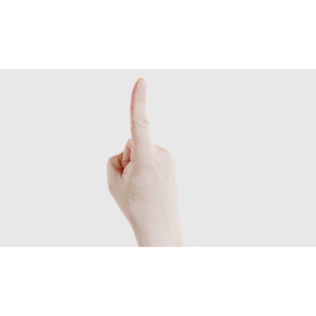 Male Hand 3D Model – Low Poly Pointing Finger, FBX, Blender - View 25