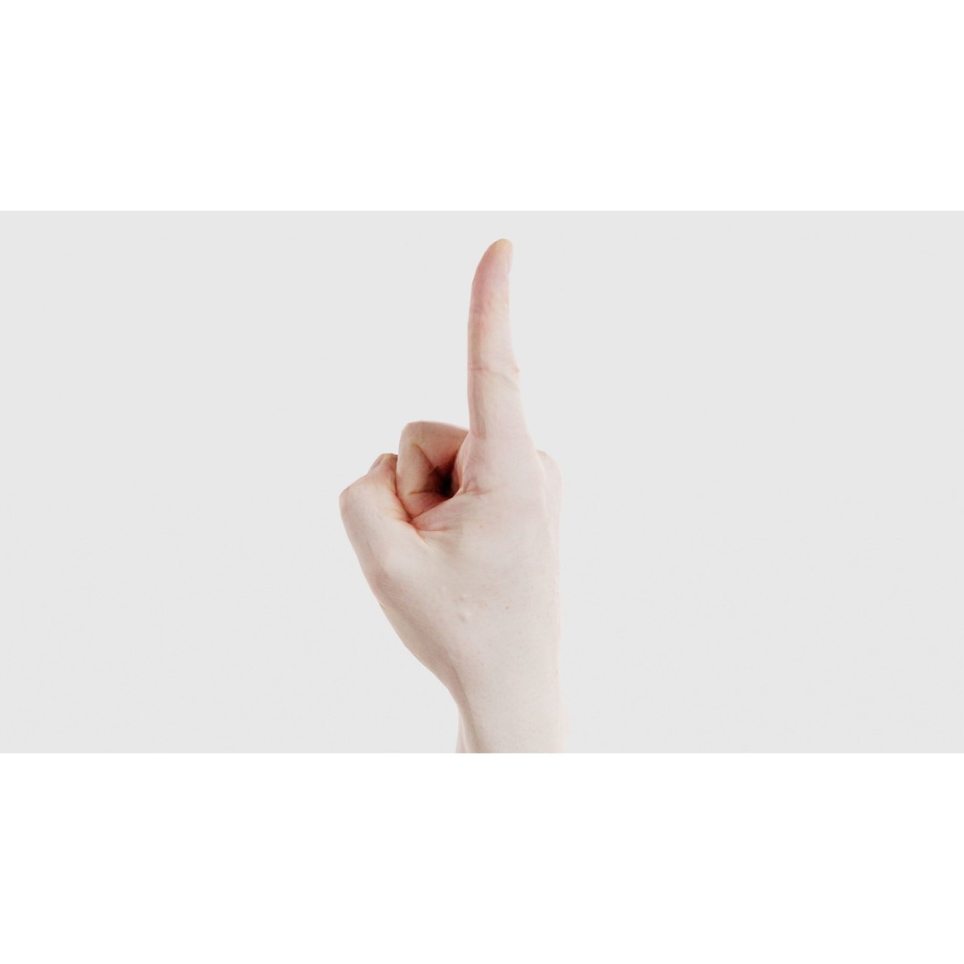 Male Hand 3D Model – Low Poly Pointing Finger, FBX, Blender - View 26