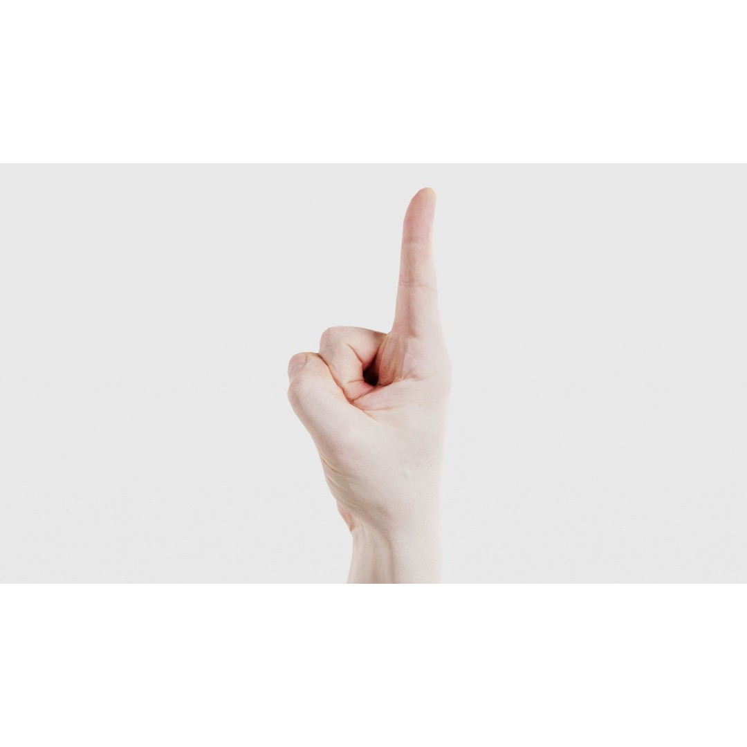 Male Hand 3D Model – Low Poly Pointing Finger, FBX, Blender - View 27