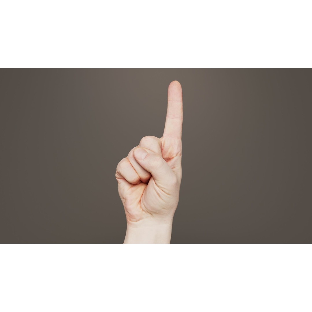 Male Hand 3D Model – Low Poly Pointing Finger, FBX, Blender - View 5