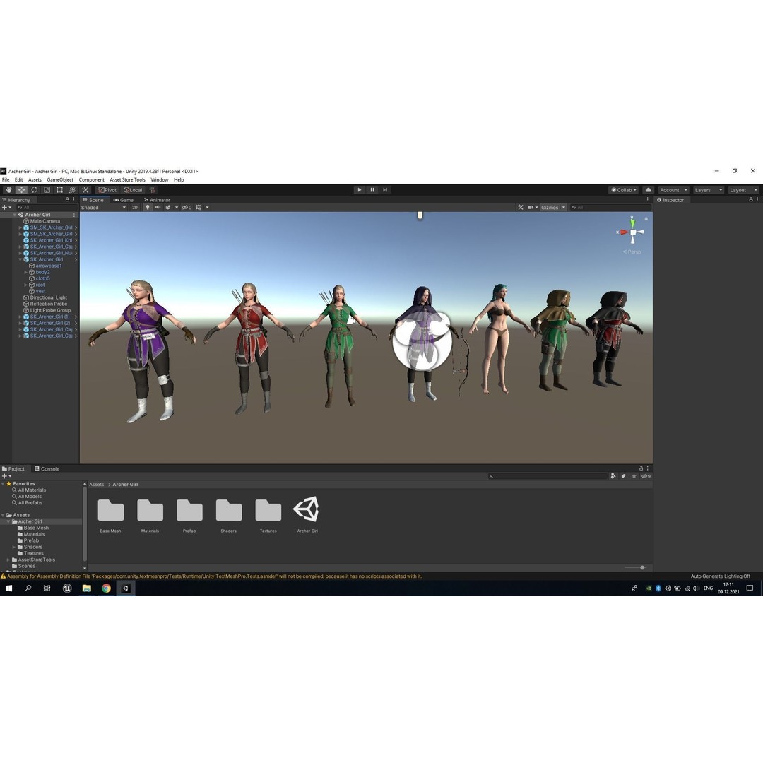 Archer Girl 3D Model – Low Poly Game Ready Character, FBX