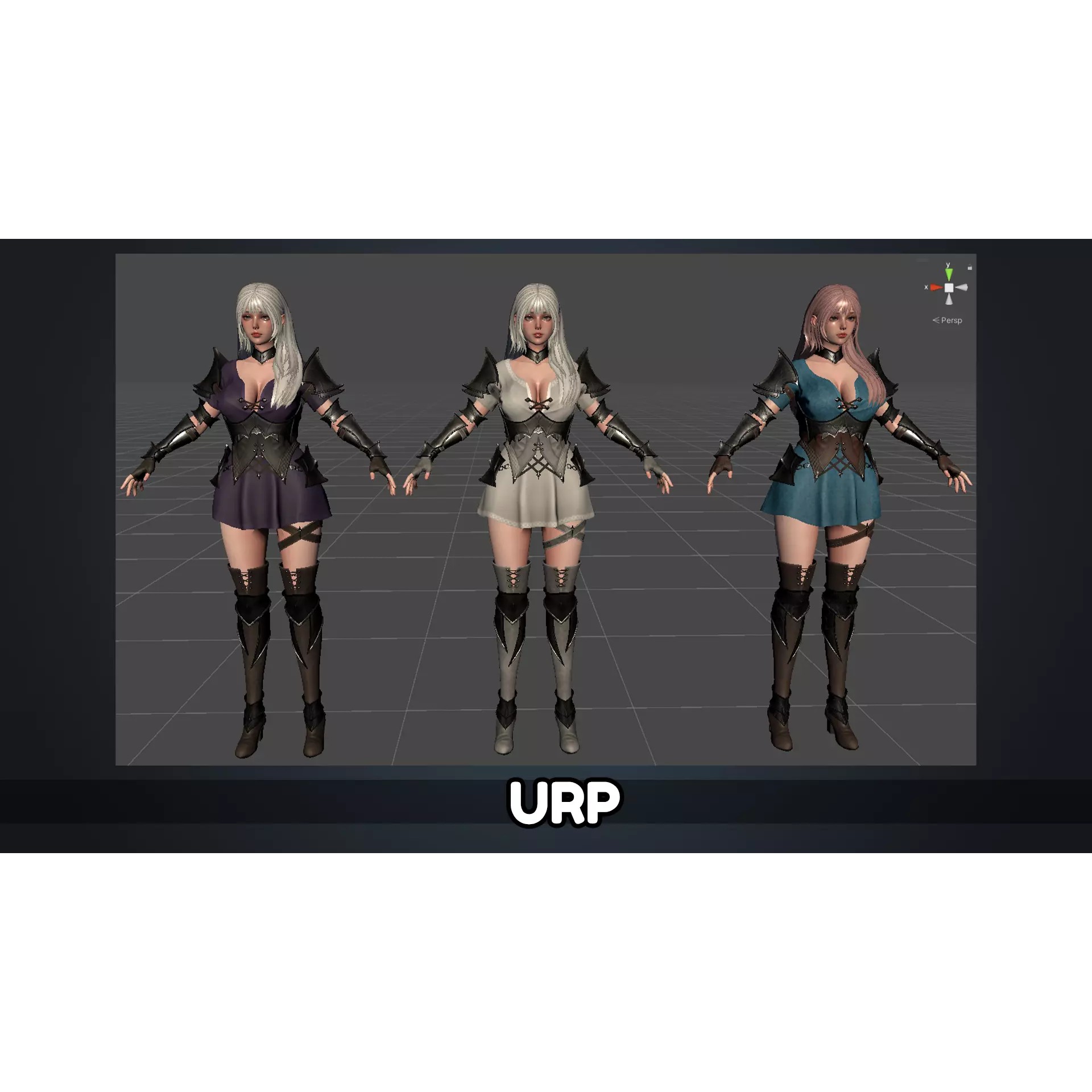 Knight Girl Elaine - Low-Poly Game-Ready 3D Model