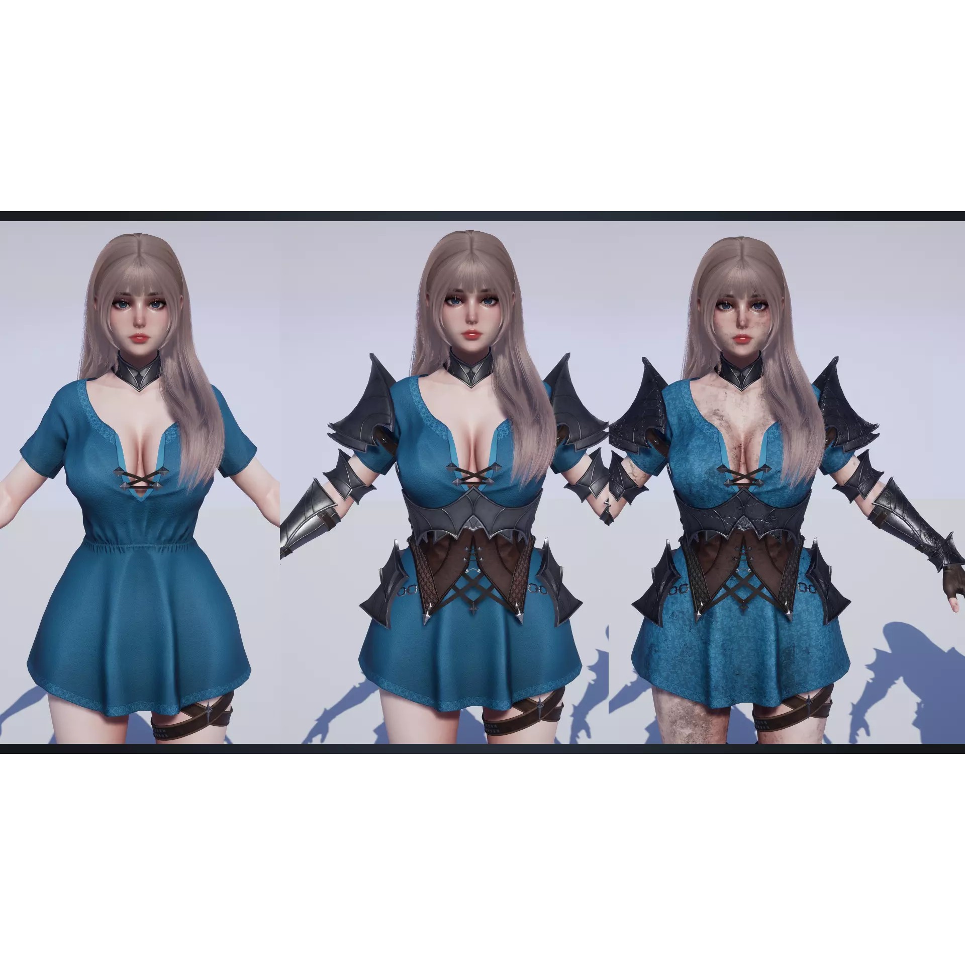 Knight Girl Elaine - Low-Poly Game-Ready 3D Model - View 15