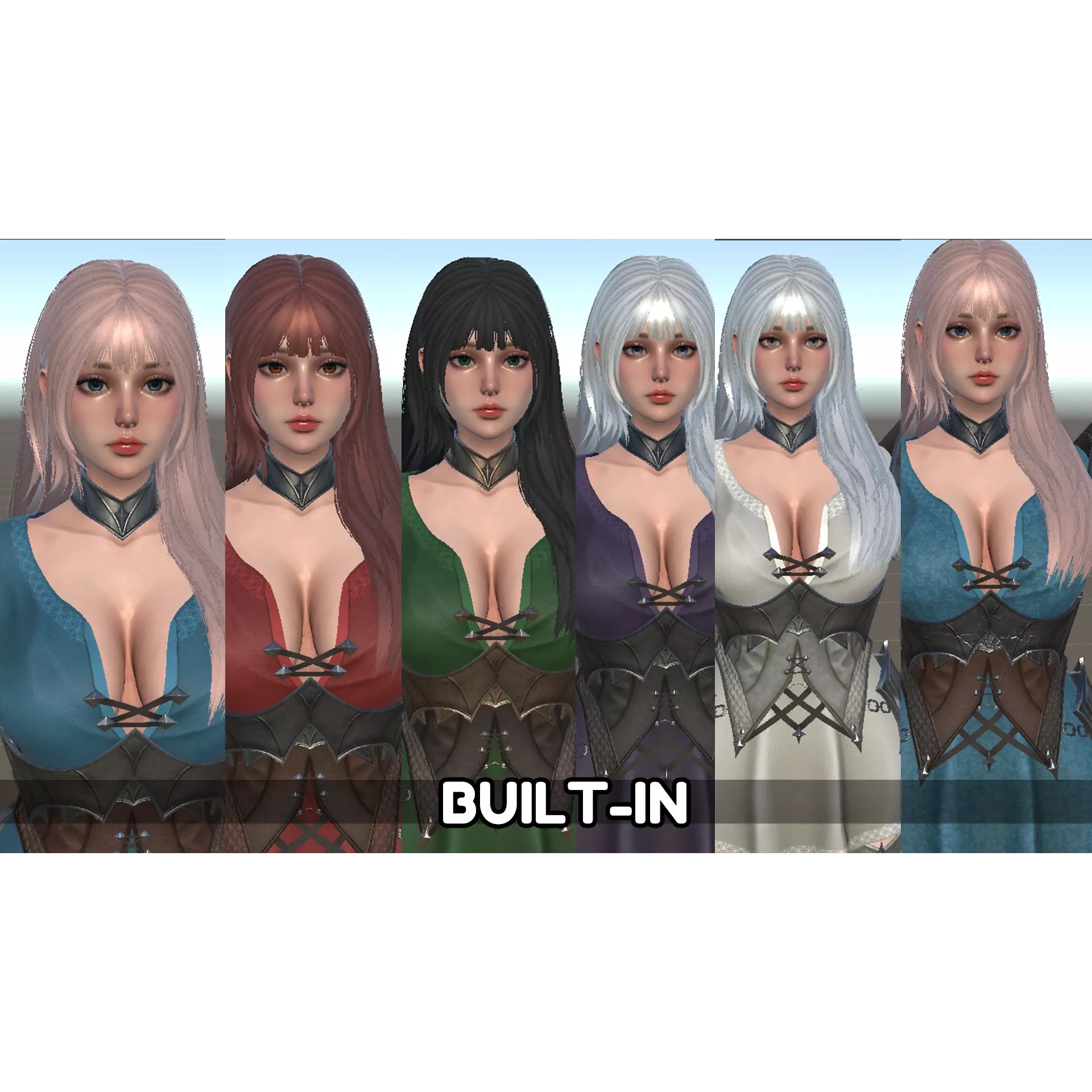 Knight Girl Elaine - Low-Poly Game-Ready 3D Model - View 20