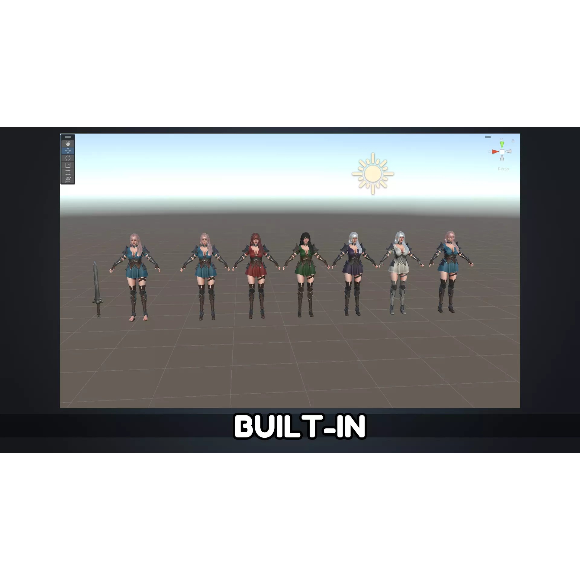 Knight Girl Elaine - Low-Poly Game-Ready 3D Model - View 21