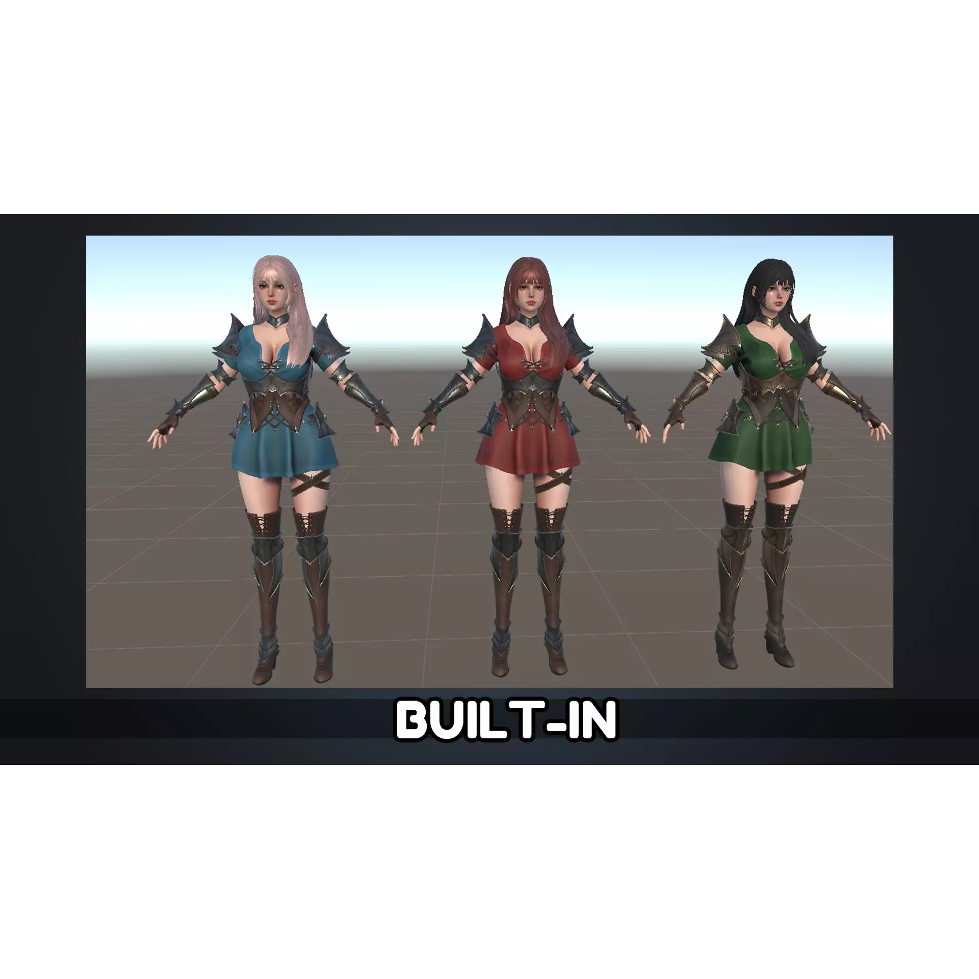 Knight Girl Elaine - Low-Poly Game-Ready 3D Model - View 22