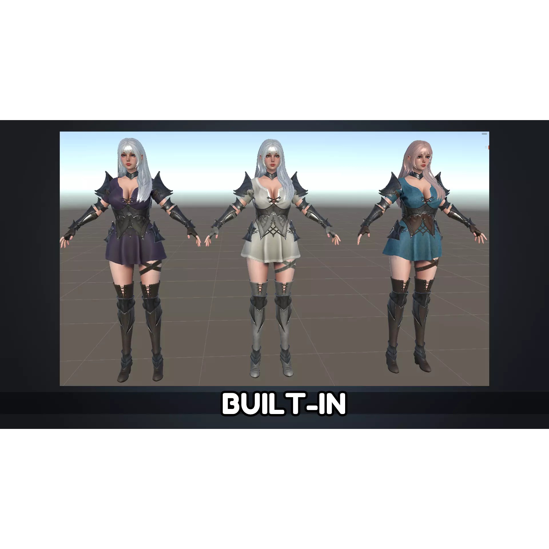 Knight Girl Elaine - Low-Poly Game-Ready 3D Model - View 23