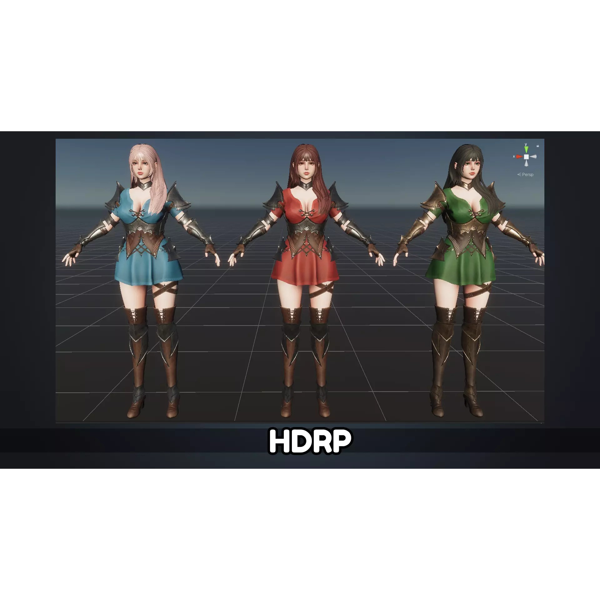 Knight Girl Elaine - Low-Poly Game-Ready 3D Model - View 25
