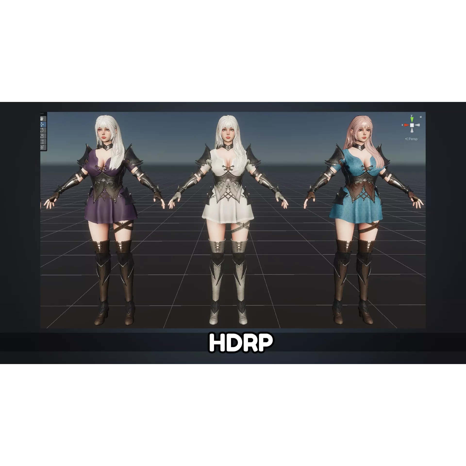 Knight Girl Elaine - Low-Poly Game-Ready 3D Model - View 26