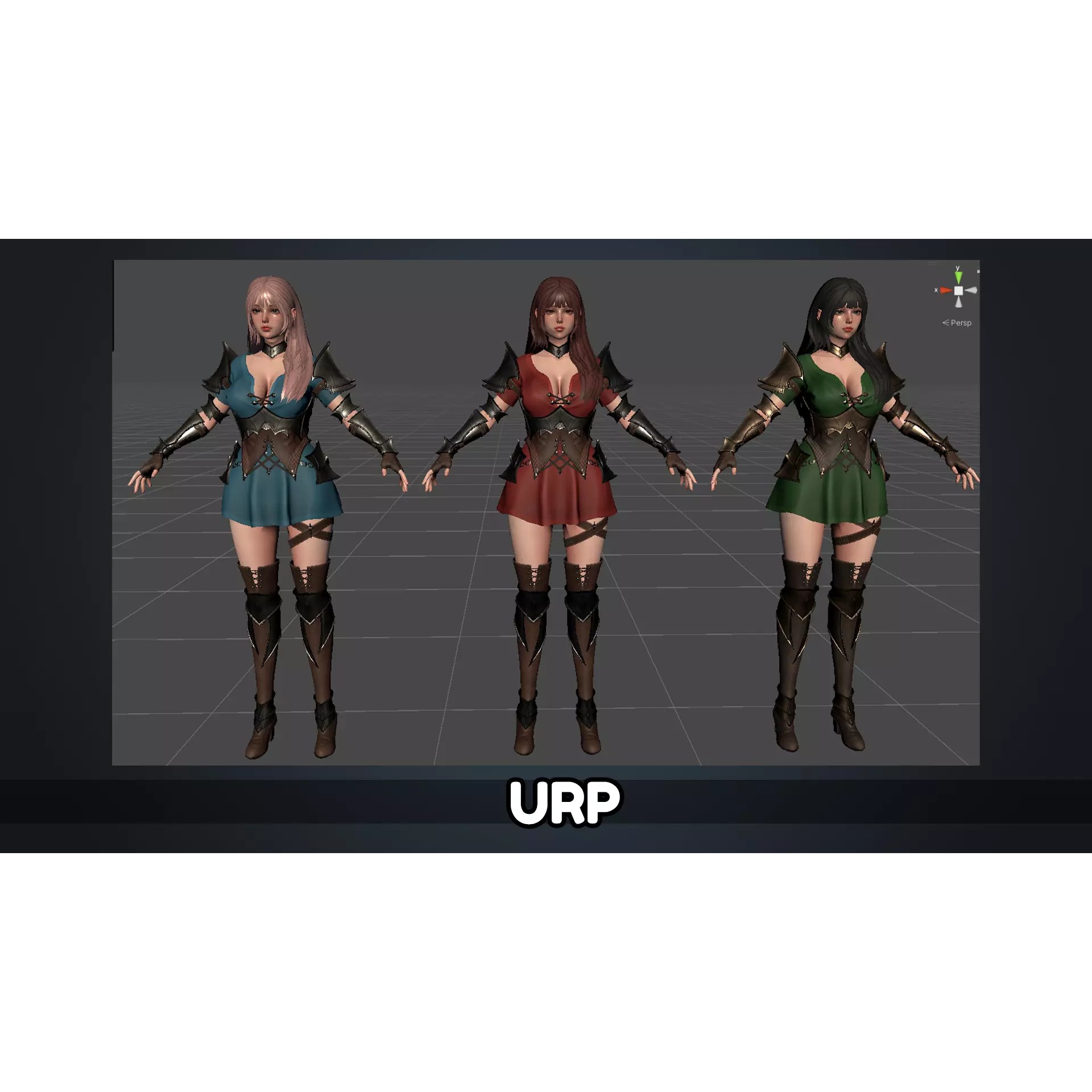 Knight Girl Elaine - Low-Poly Game-Ready 3D Model - View 28