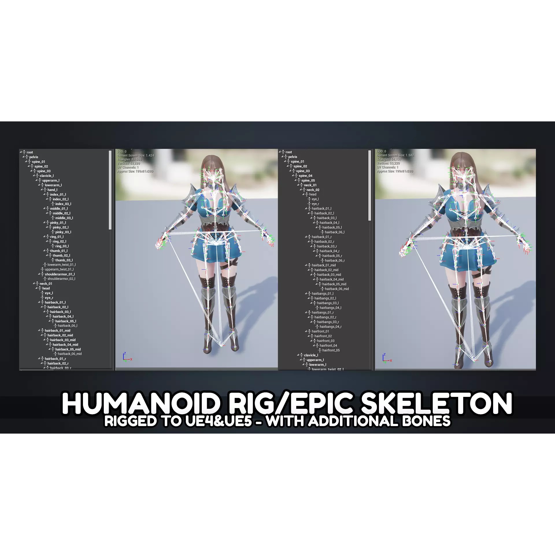 Knight Girl Elaine - Low-Poly Game-Ready 3D Model - View 9