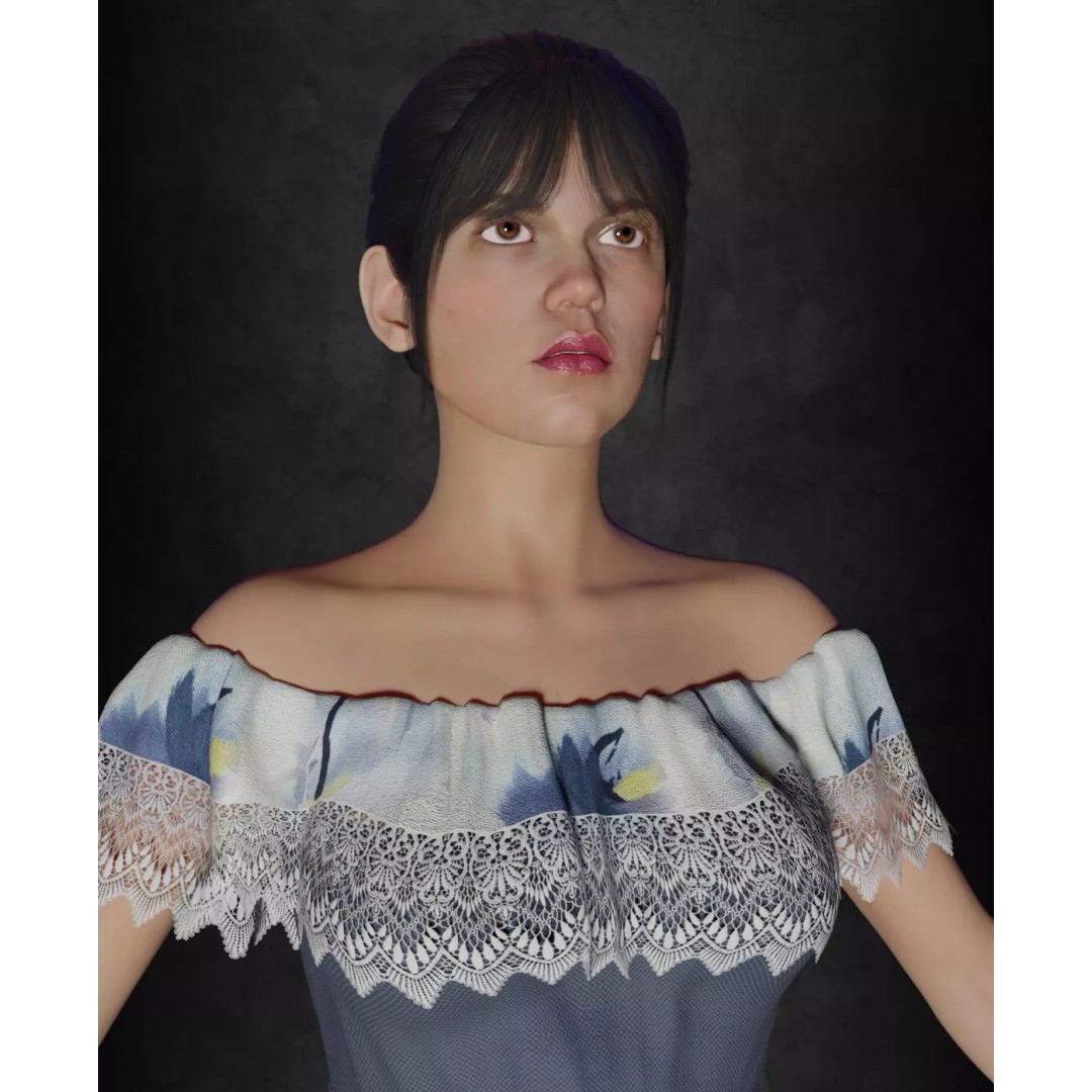 Wednesday Addams 3D Model – High Details Rigged Character, PBR 8K - View 14