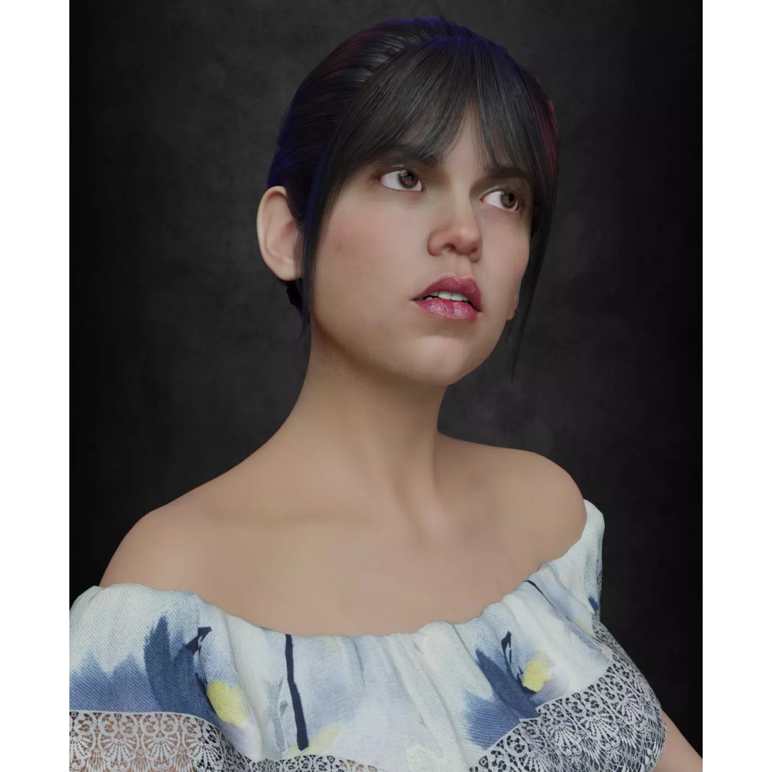 Wednesday Addams 3D Model – High Details Rigged Character, PBR 8K - View 16