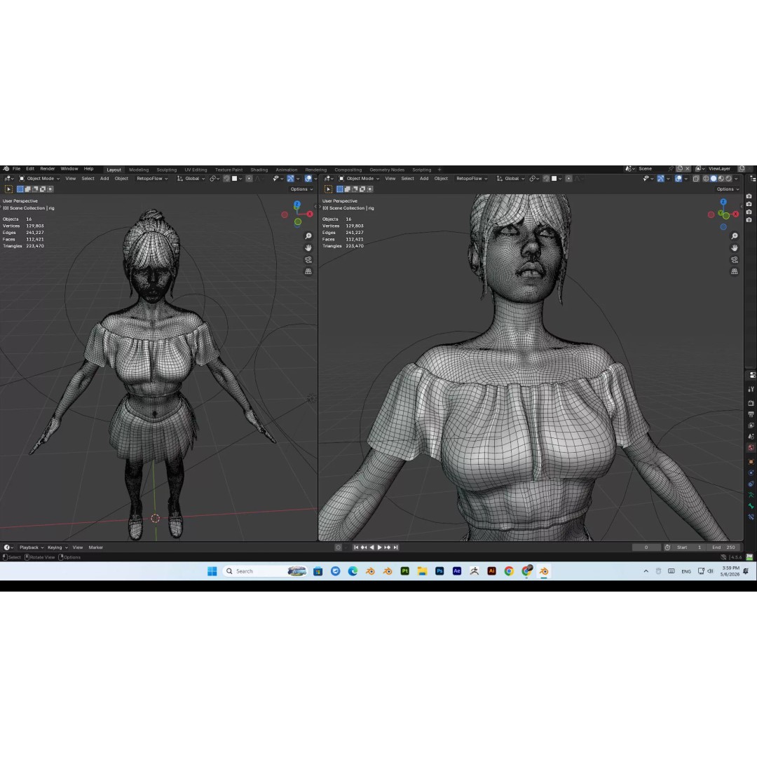 Wednesday Addams 3D Model – High Details Rigged Character, PBR 8K - View 21