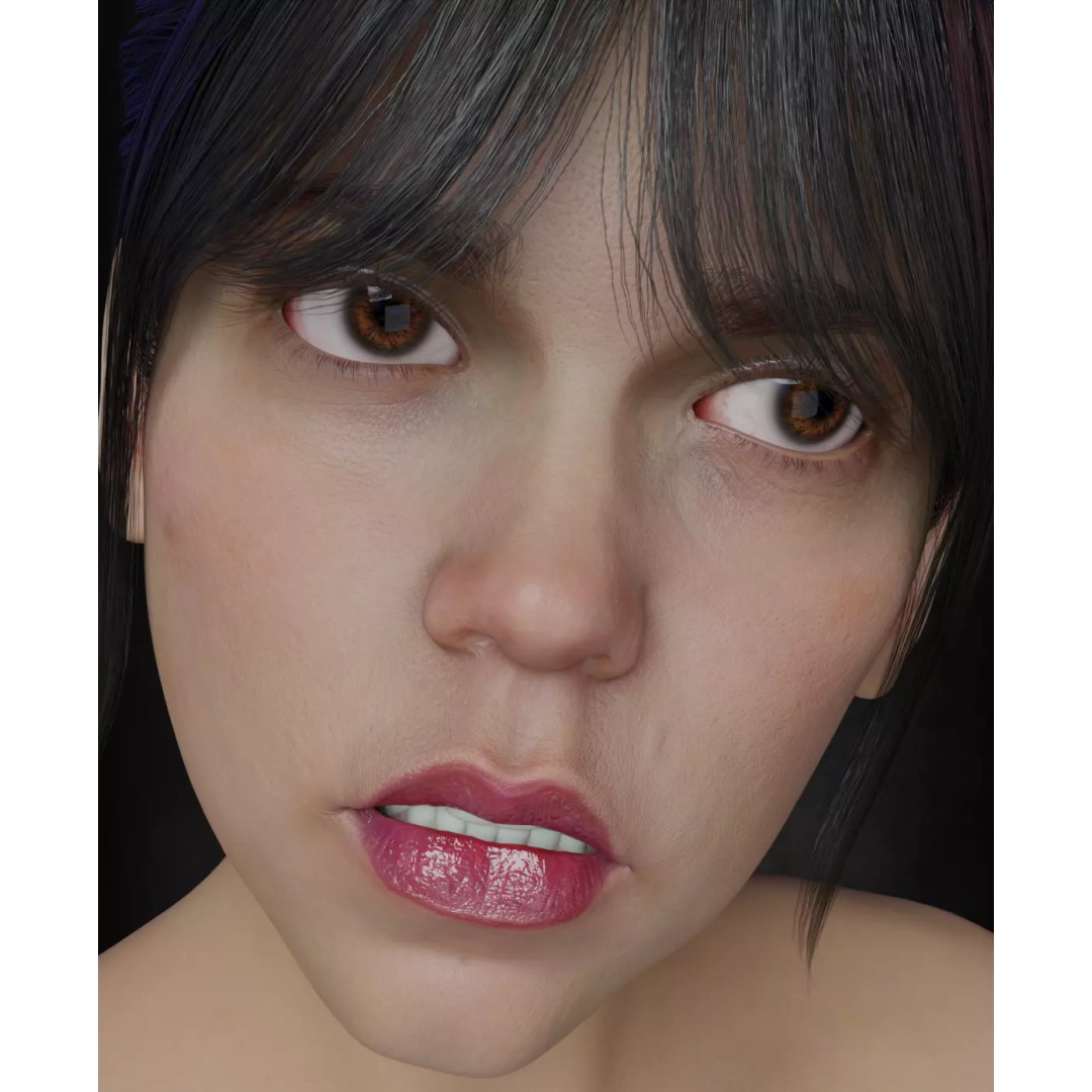 Wednesday Addams 3D Model – High Details Rigged Character, PBR 8K - View 7