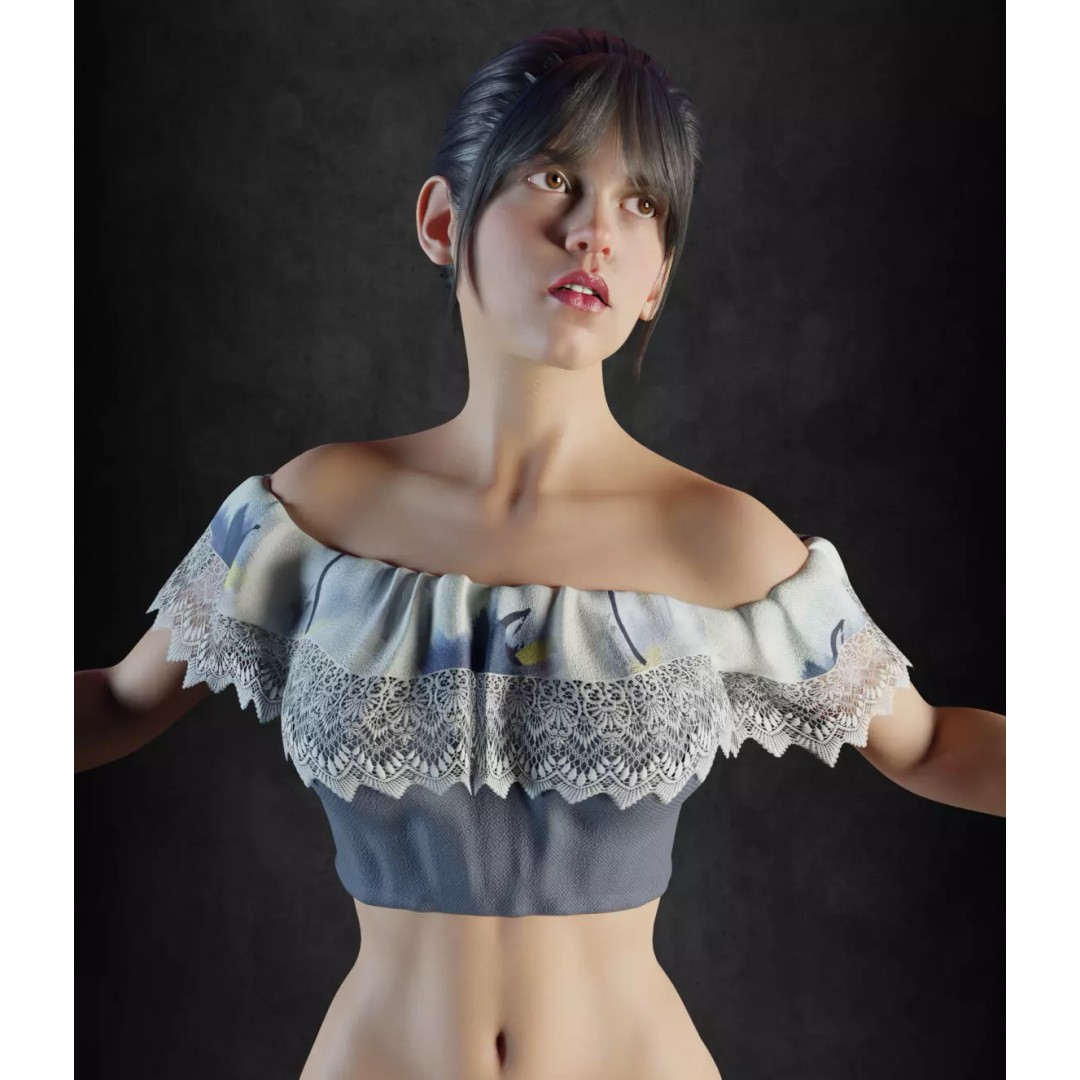 Wednesday Addams 3D Model – High Details Rigged Character, PBR 8K - View 9