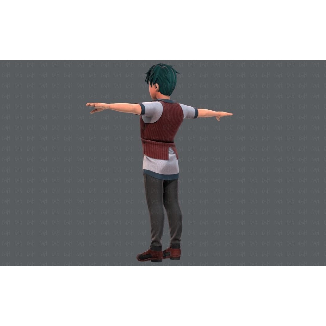Base ManV06 Cartoon Character 3D Model – Low Poly, Game Ready, FBX - View 10
