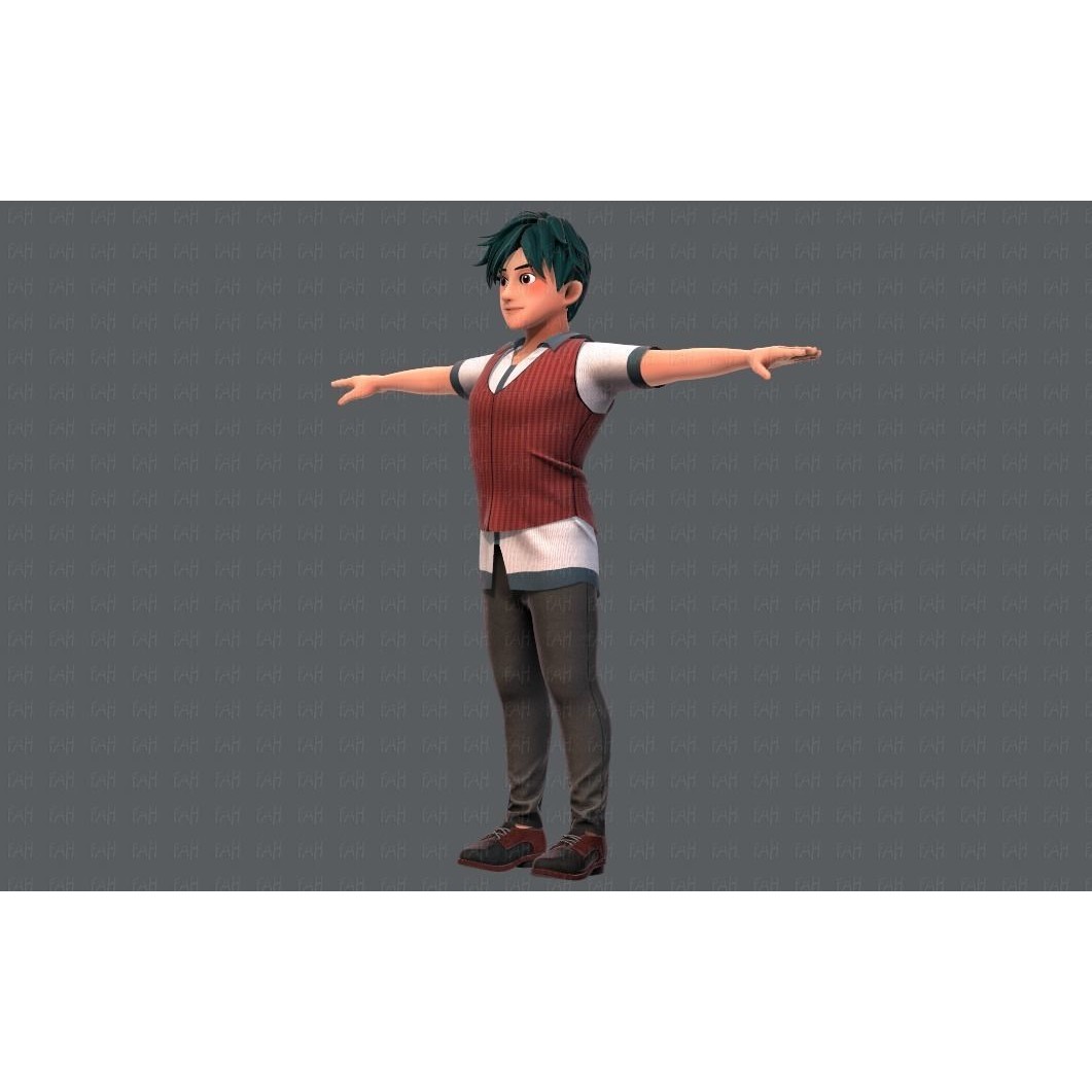 Base ManV06 Cartoon Character 3D Model – Low Poly, Game Ready, FBX - View 12