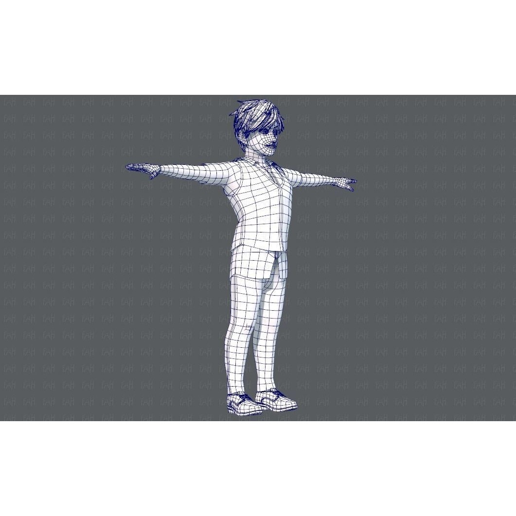 Base ManV06 Cartoon Character 3D Model – Low Poly, Game Ready, FBX - View 14