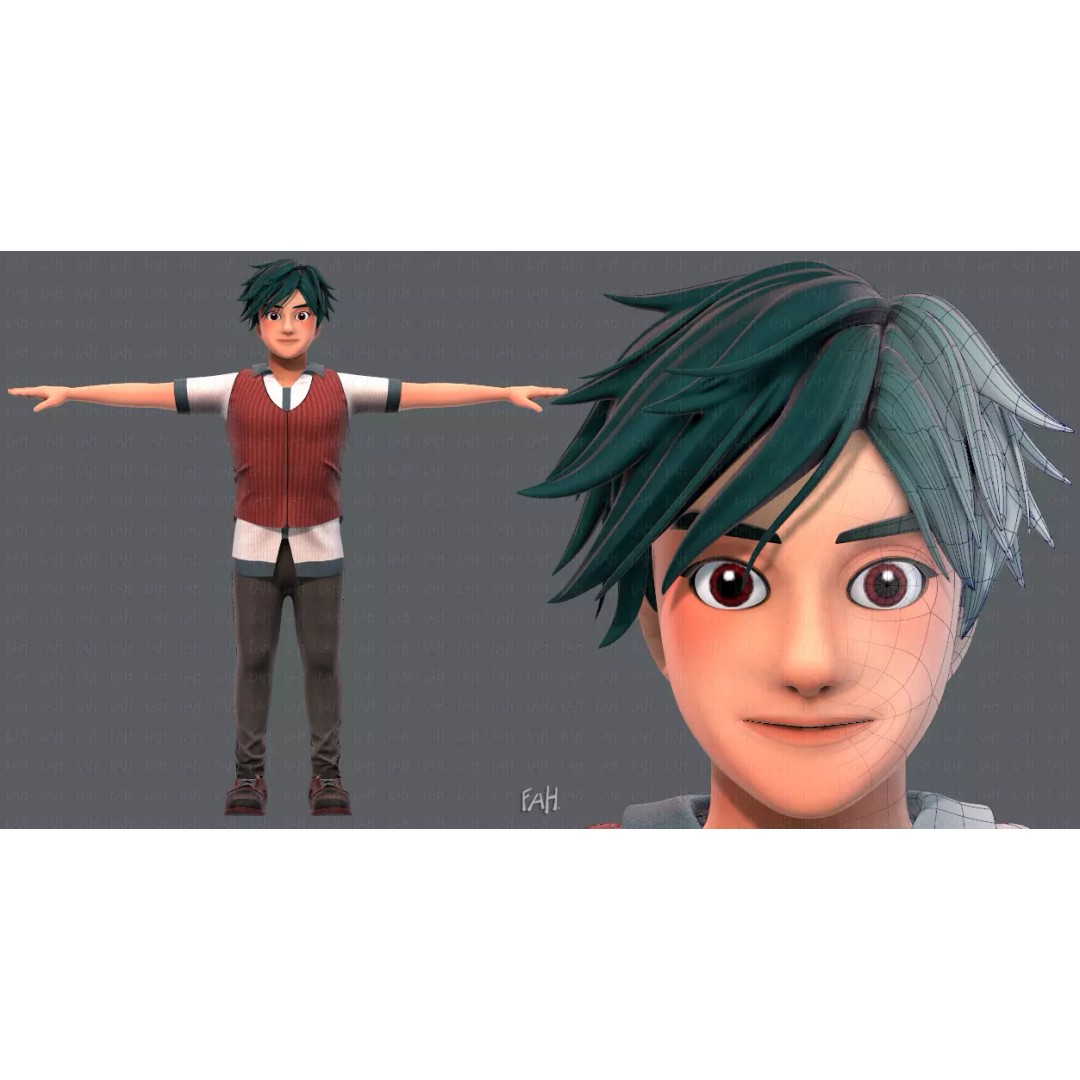 Base ManV06 Cartoon Character 3D Model – Low Poly, Game Ready, FBX - View 2