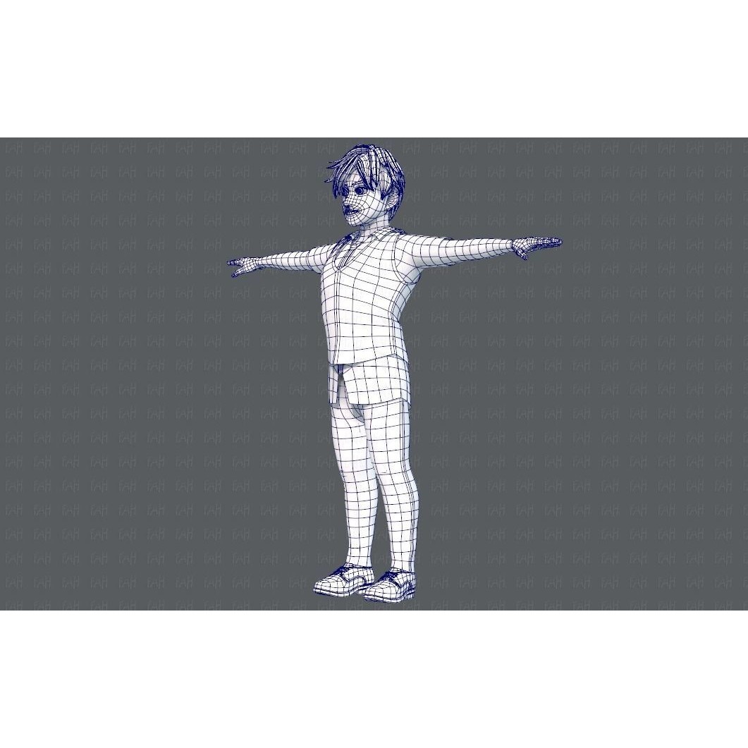 Base ManV06 Cartoon Character 3D Model – Low Poly, Game Ready, FBX - View 20