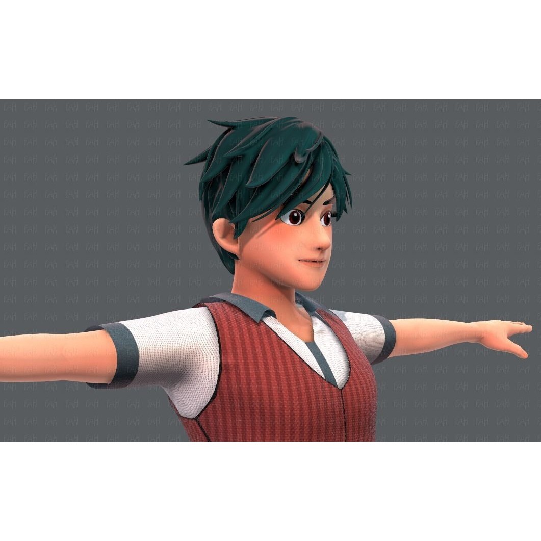 Base ManV06 Cartoon Character 3D Model – Low Poly, Game Ready, FBX - View 22