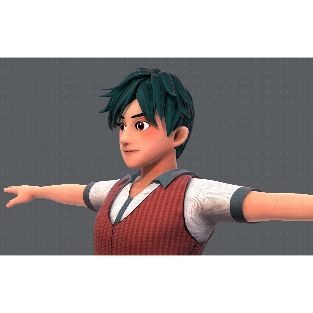 Base ManV06 Cartoon Character 3D Model – Low Poly, Game Ready, FBX - View 28