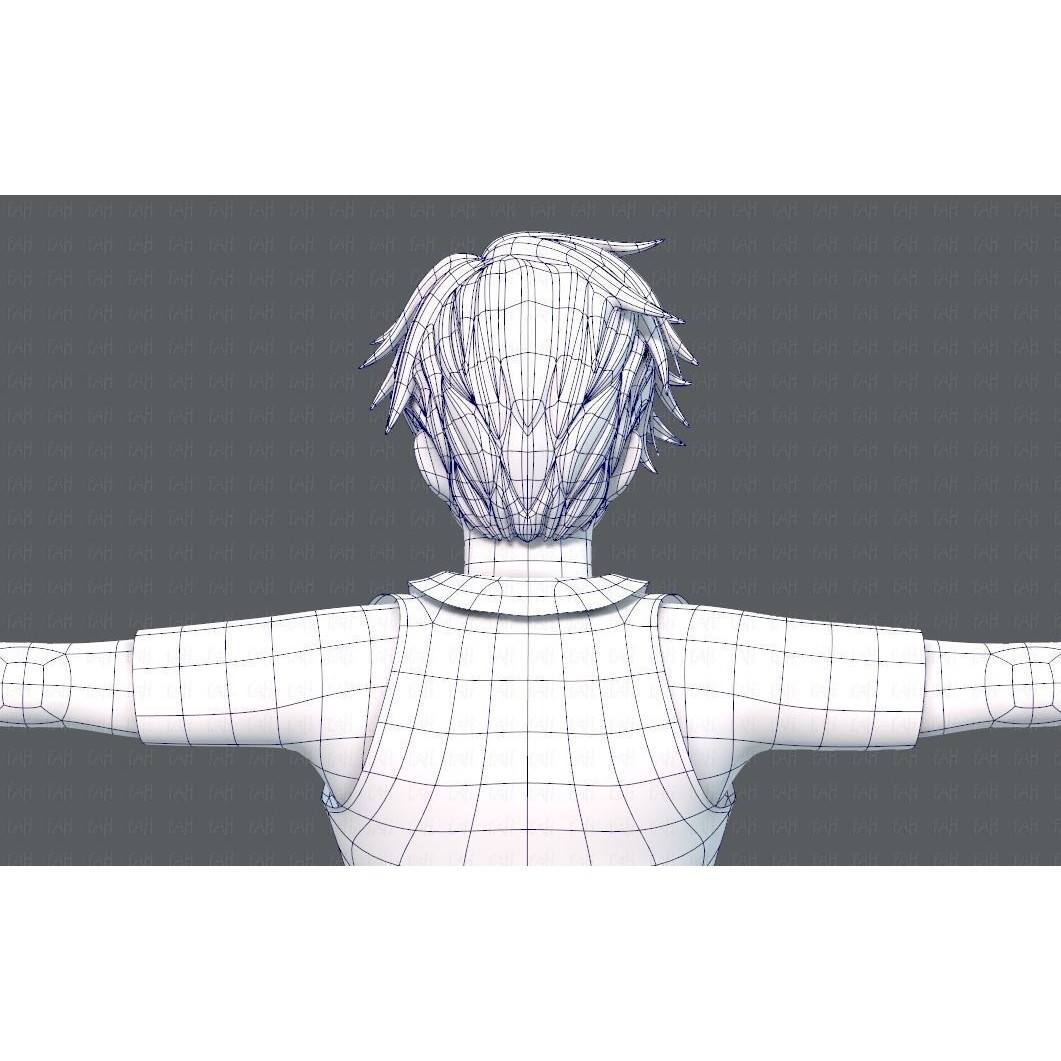 Base ManV06 Cartoon Character 3D Model – Low Poly, Game Ready, FBX - View 33