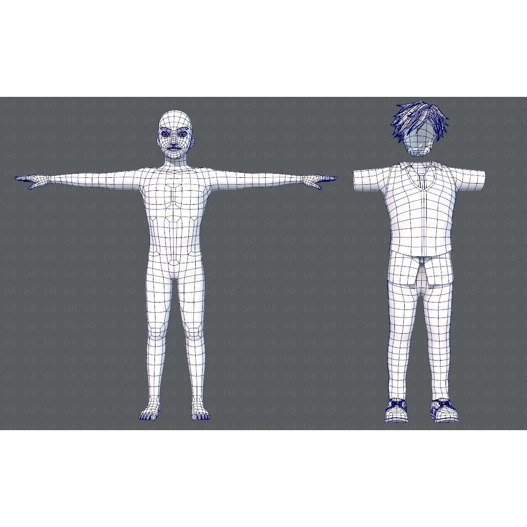 Base ManV06 Cartoon Character 3D Model – Low Poly, Game Ready, FBX - View 4