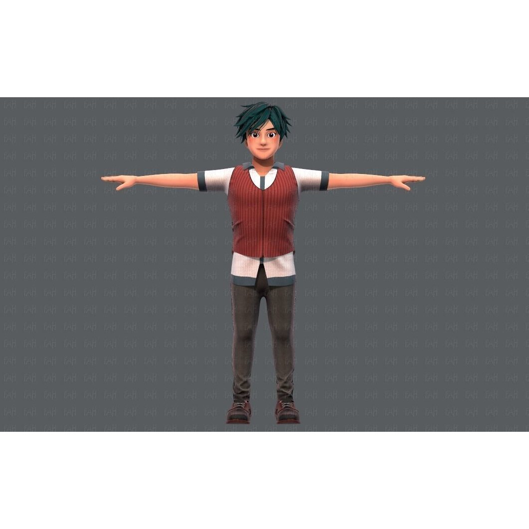 Base ManV06 Cartoon Character 3D Model – Low Poly, Game Ready, FBX - View 5