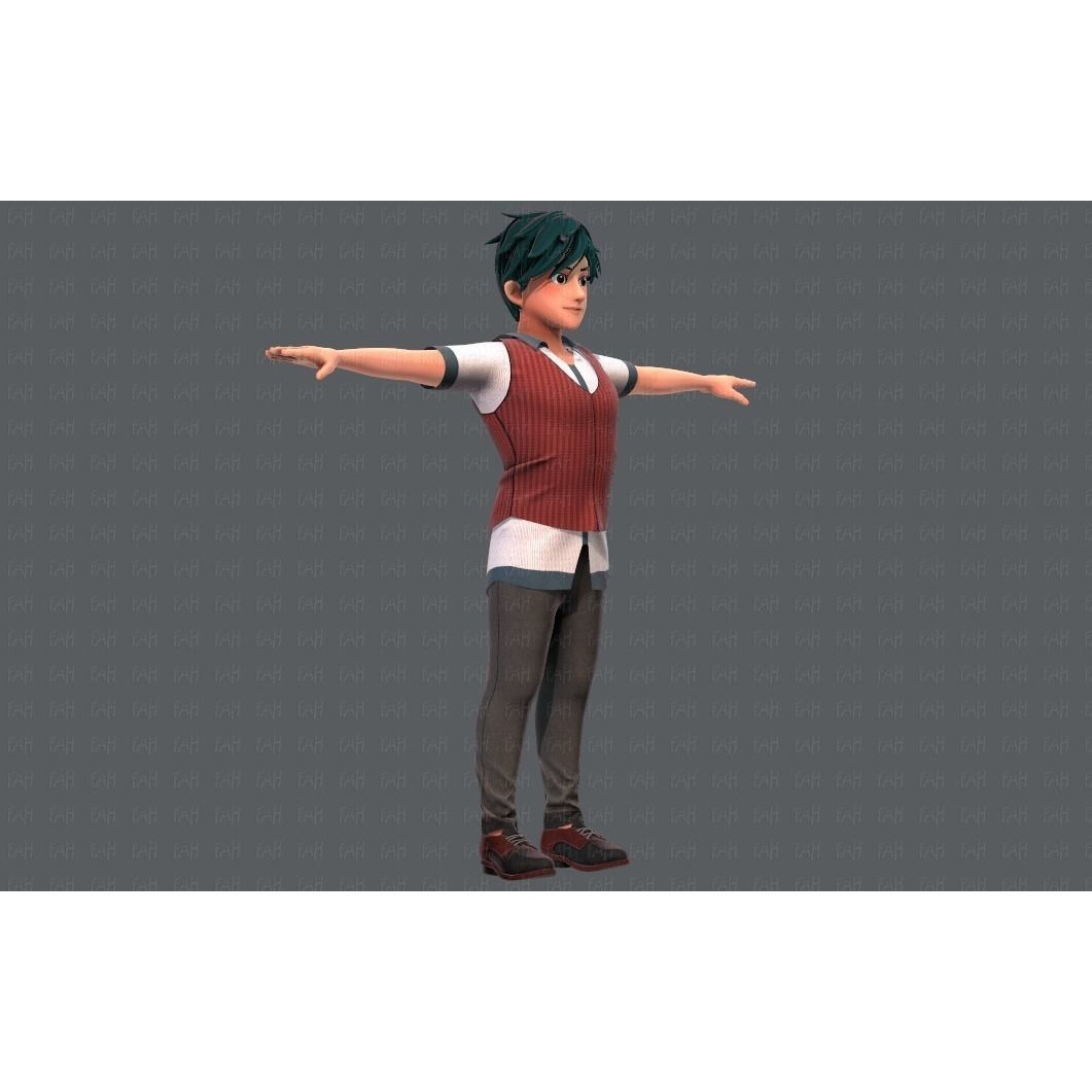 Base ManV06 Cartoon Character 3D Model – Low Poly, Game Ready, FBX - View 6