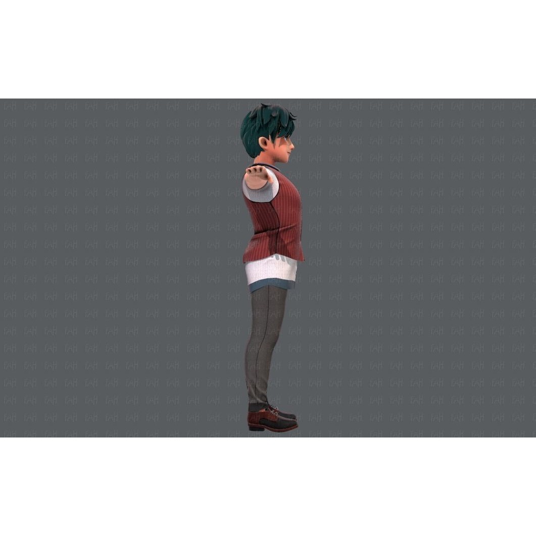 Base ManV06 Cartoon Character 3D Model – Low Poly, Game Ready, FBX - View 7