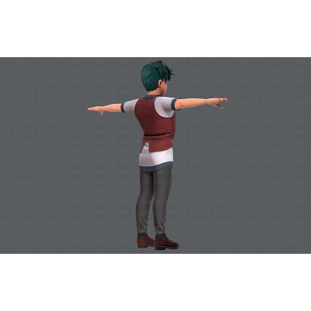Base ManV06 Cartoon Character 3D Model – Low Poly, Game Ready, FBX - View 8