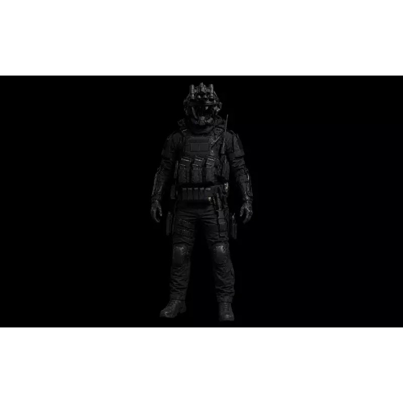 Armed Special Forces Soldier 3D Model – Low Poly Game Asset, FBX - View 2