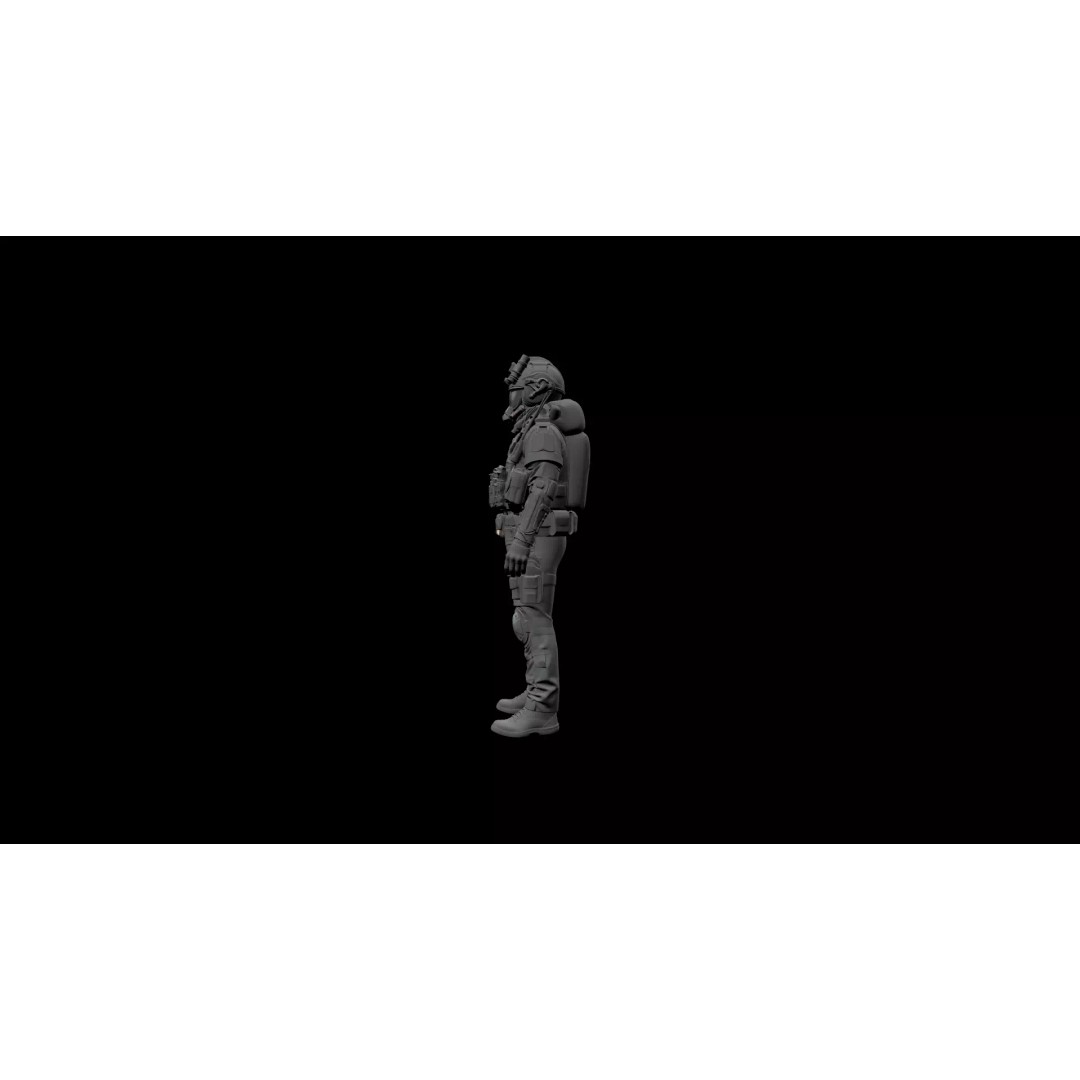 Armed Special Forces Soldier 3D Model – Low Poly Game Asset, FBX - View 4