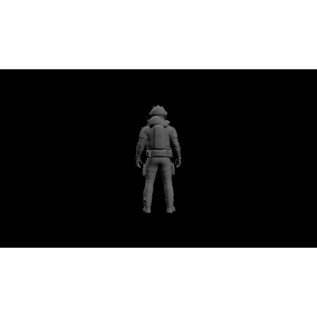 Armed Special Forces Soldier 3D Model – Low Poly Game Asset, FBX - View 6