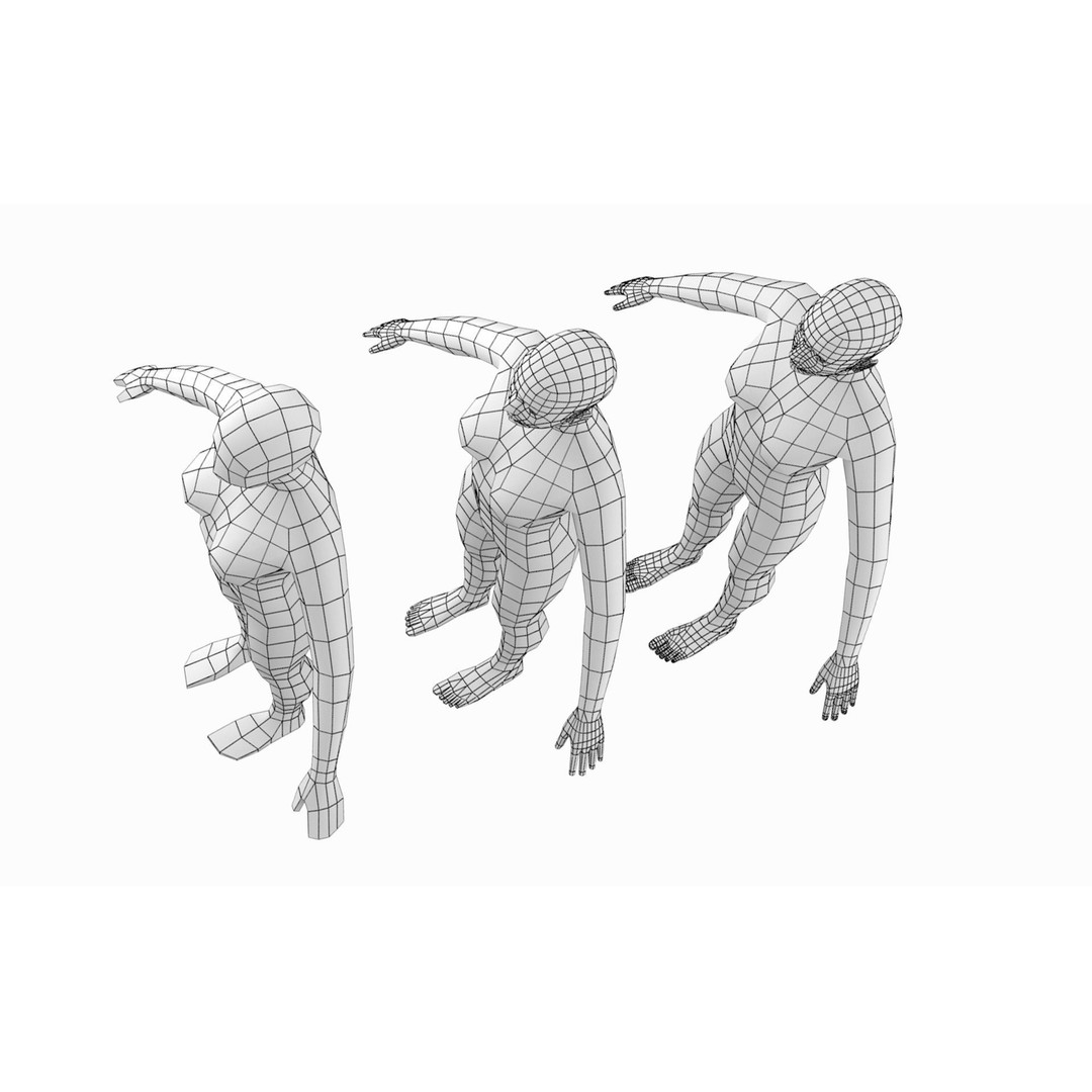 Natural Female 3D Model – Low Poly Base Mesh, FBX, Blender - View 12