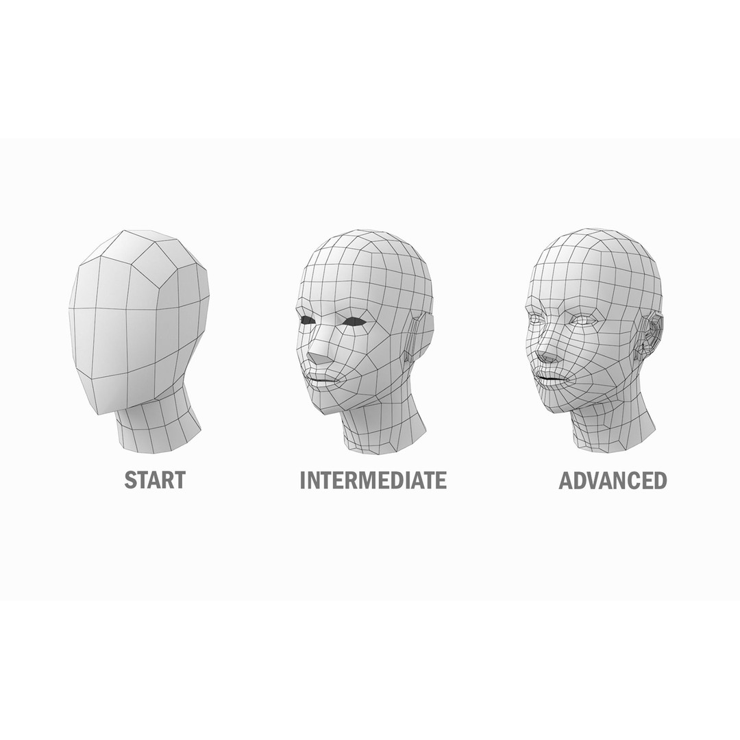 Natural Female 3D Model – Low Poly Base Mesh, FBX, Blender - View 19