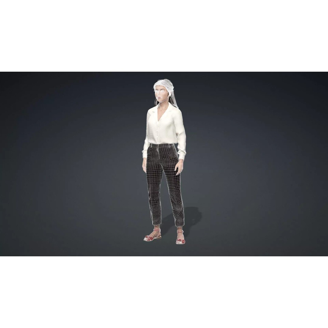 Beautiful Woman Character 3D Model – Rigged Game Asset, FBX