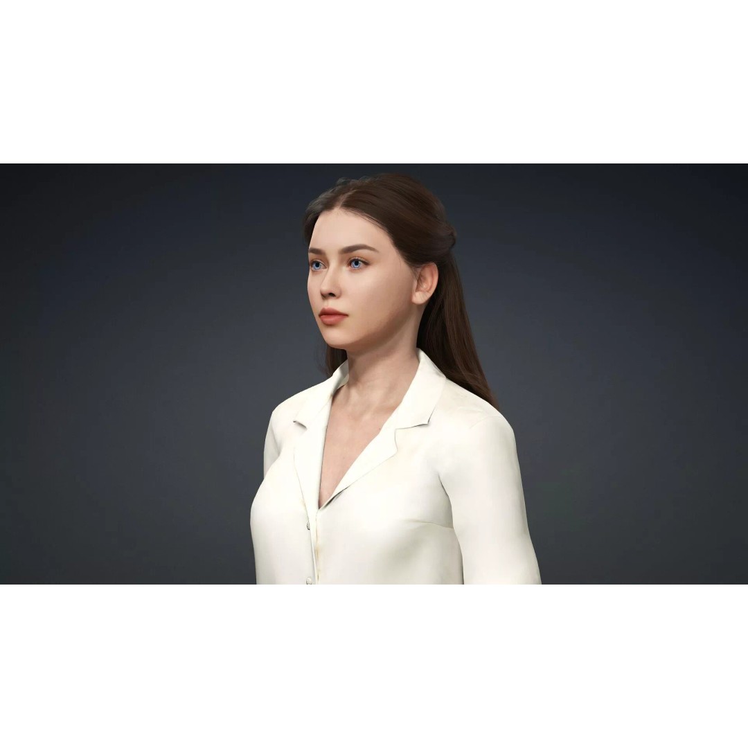 Beautiful Woman Character 3D Model – Rigged Game Asset, FBX - View 10