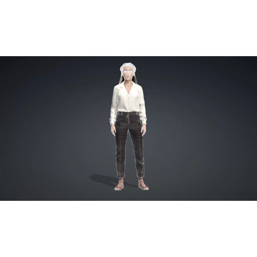 Beautiful Woman Character 3D Model – Rigged Game Asset, FBX - View 13