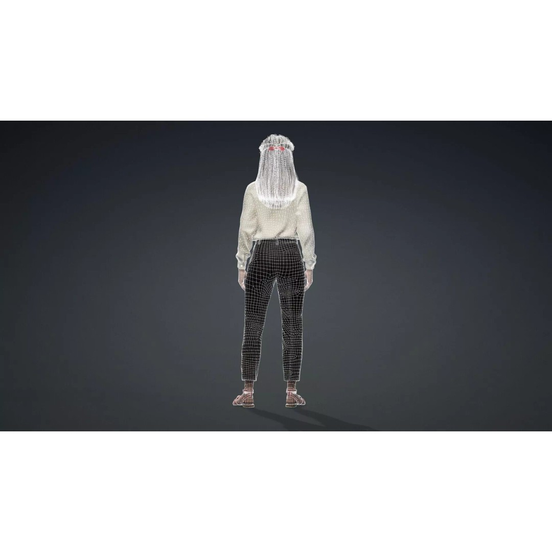 Beautiful Woman Character 3D Model – Rigged Game Asset, FBX - View 16