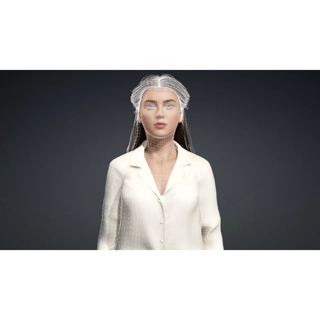 Beautiful Woman Character 3D Model – Rigged Game Asset, FBX - View 18